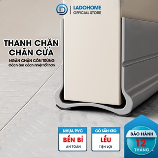 Thanh chèn khe chân cửa D1986 phiên bản nâng cấp có sẵn 2 dãy keo dễ lắp đặt, nhựa PVC, cửa dày 3-5cm, khe hở dưới 2cm