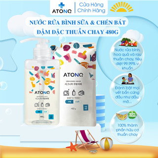 Nước rửa bình sữa & chén bát đậm đặc thuần chay, có thể rửa được rau củ quả, Thương hiệu Atono2 Hàn Quốc