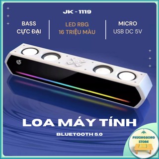Loa Máy Tính Gaming Soundbar Bluetooth Để Bàn Màu Trắng JK-1119 Led Rgb Loa Vi Tính Âm Thanh Hay Bass Cực Mạnh