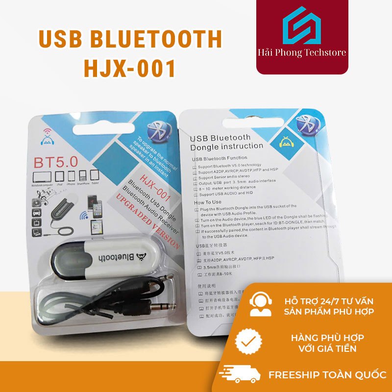 USB Bluetooth HJX-001 – Biến Loa Thường Thành Loa Bluetooth, Chuẩn Stereo, Cắm Là Dùng – Hải Phong Techstore
