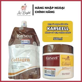  Kem Hấp Ủ Xả Tóc Collagen Karseell Maca Giúp Phục Hồi Tóc Giúp Tóc Siêu Mềm Mượt Macca Tem Xanh 500ml LEEBANGKOK 