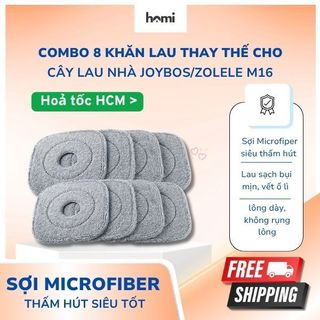  COMBO 8 Khăn Lau Sàn Dành Riêng Cho Cây Lau Nhà tự vắt tách nước bẩn Joybos Zolele M16 _ Phụ Kiện HOMI 