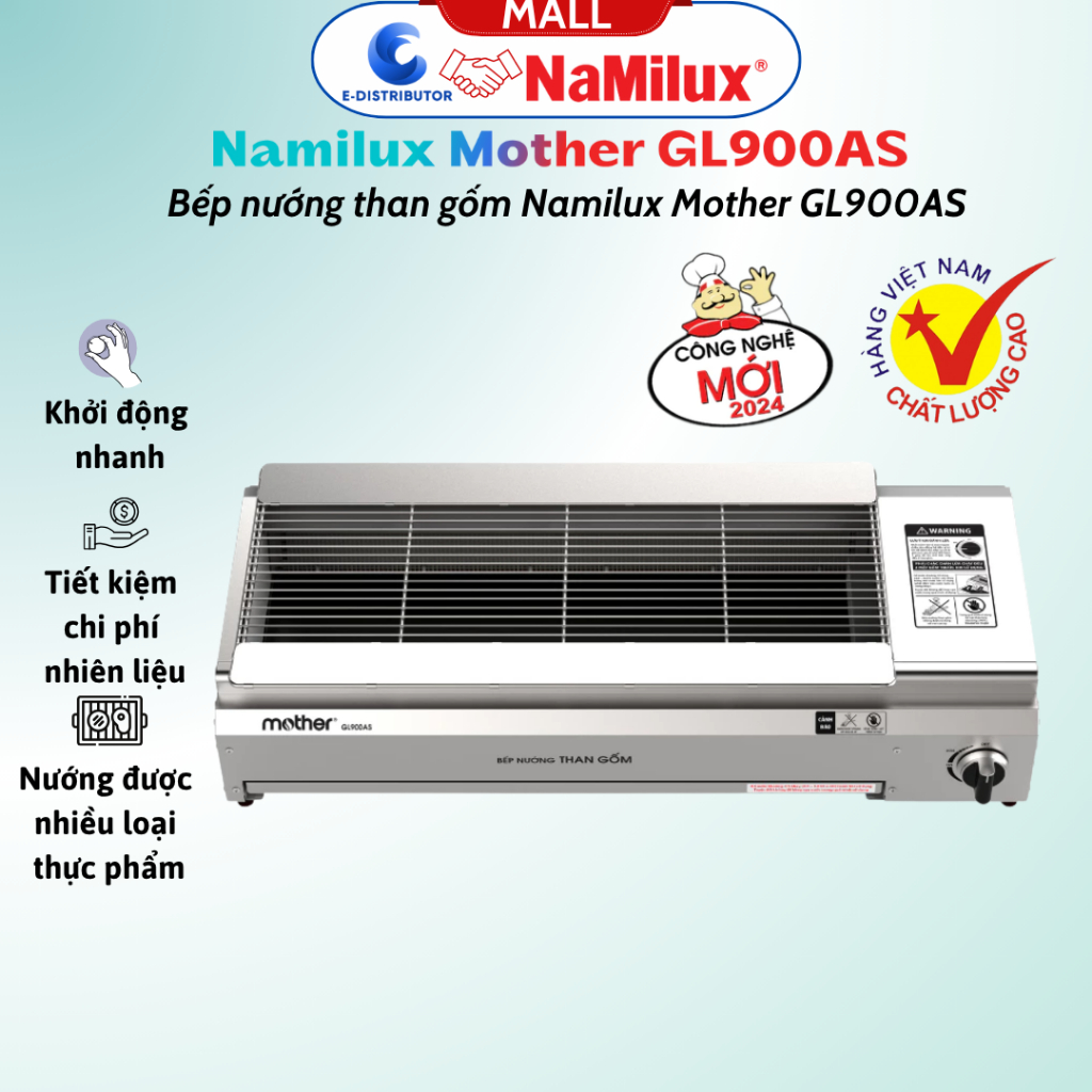 Bếp nướng than gốm Namilux Mother GL900AS - Hàng chính hãng