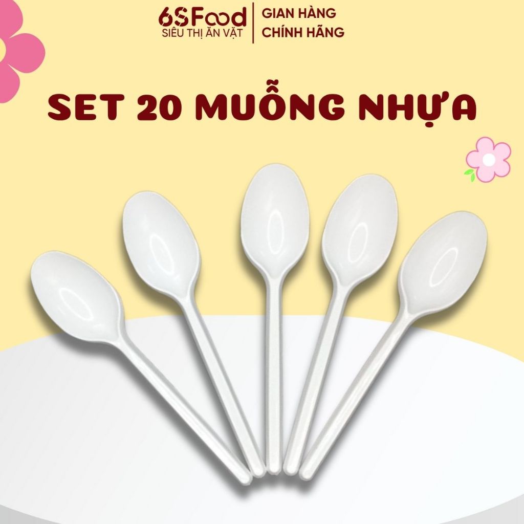 Set 20 muỗng nhựa ăn panna cotta, sữa chua, yaourt, bánh flan | 6SFOOD