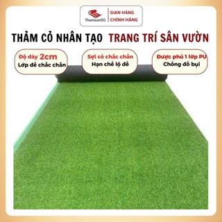 Thảm Cỏ Nhựa PVC Nhân Tạo 2cm Cao Cấp Đế Bạt Dày Trang Trí Tường Nhà Quán Cà Phê Nhà Hàng Tiệc Cưới