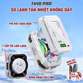 Quạt tản nhiệt điện thoại sò lạnh không dây TH10 Pro pin rời 5000mAh 7 cấp độ làm lạnh Led RGB từ tính có ngàm kẹp