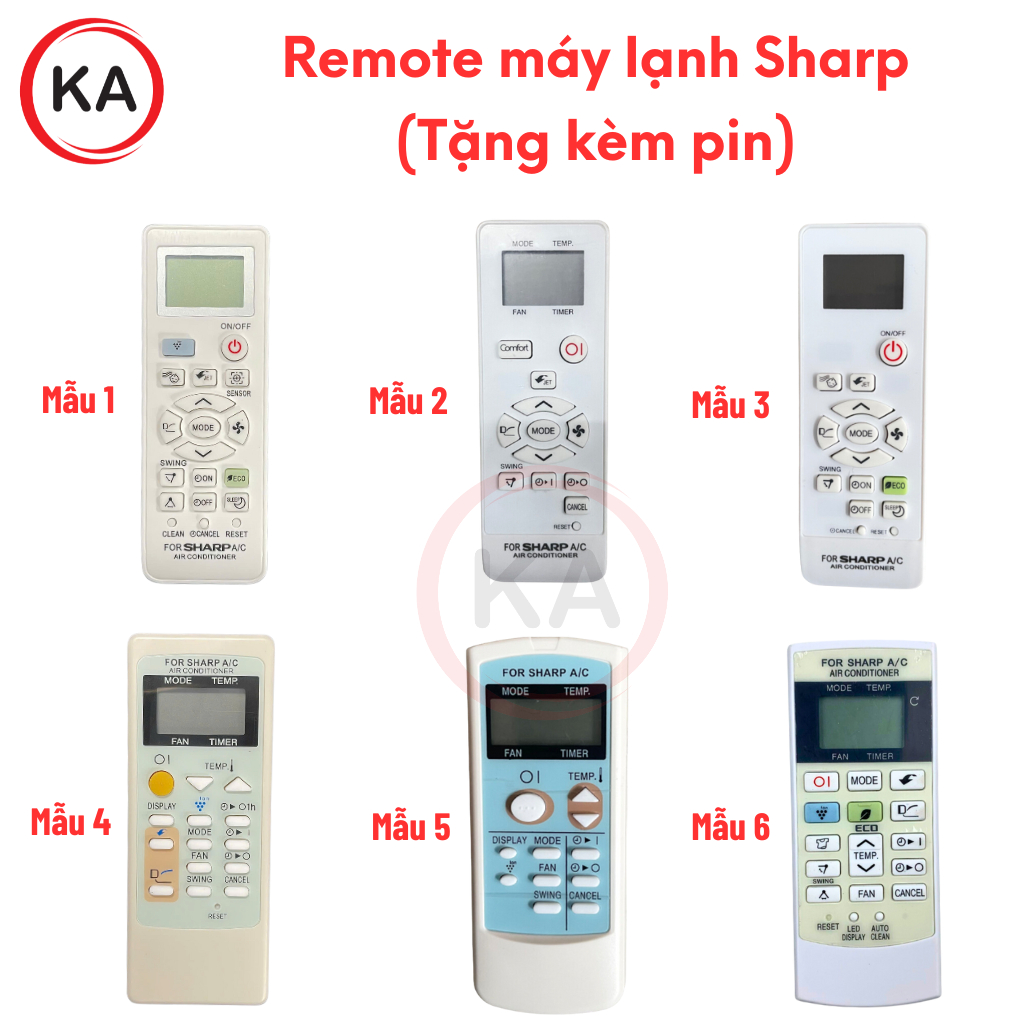 Remote máy lạnh, Điều khiển điều hòa dùng cho máy lạnh SHARP ( đủ mẫu)