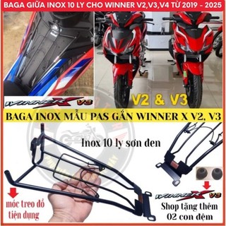 Baga Inox 10ly Winner X V2 V3 V4 Từ 2019-2025/ Winner R 2026 – Màu Sơn Đen, Xi Màu Titan, Inox Trắng