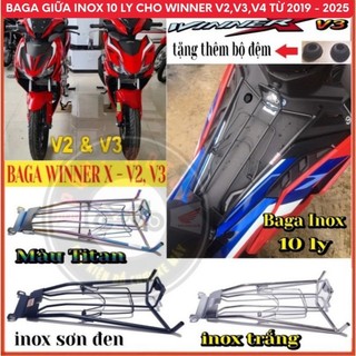 Baga Inox 10ly Winner X V2 V3 V4 Từ 2019-2025/ Winner R 2026 – Màu Sơn Đen, Xi Màu Titan, Inox Trắng