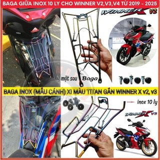 Baga Inox 10ly Winner X V2 V3 V4 Từ 2019-2025/ Winner R 2026 – Màu Sơn Đen, Xi Màu Titan, Inox Trắng