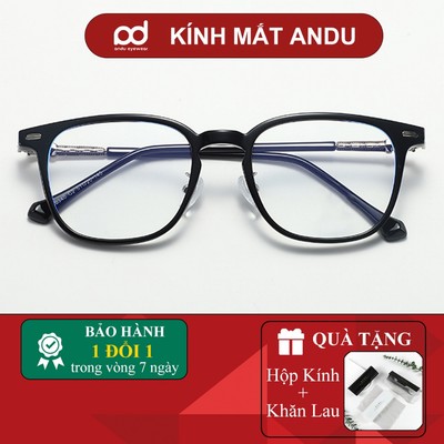 Gọng kính cận thời trang nữ ANDU dáng vuông phối kim loại  thanh lịch cứng cáp - 86057