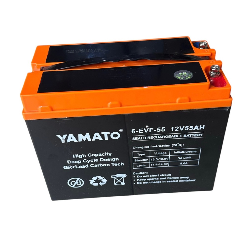 Ắc quy Yamato 12V-55ah dùng xe điện- thắp sáng- kích điện -inverter Solar, Yamato 6-EVF-55