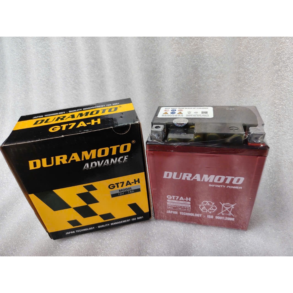 Ắc quy xe máy Liberty, Medley, Vespa Sprint, SH nhập, Dylan, @, PS, SCR- Duramoto GT7A-H ( 12V 7Ah)
