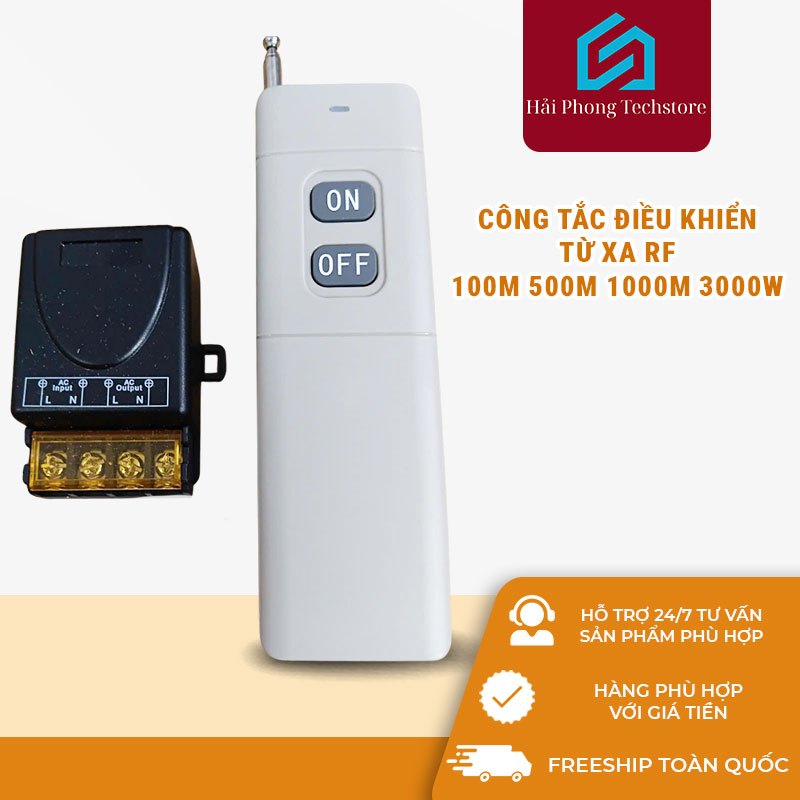 Công Tắc Điều Khiển Từ Xa RF 100m 500m 1000m 3000W 30A Cho Máy Bơm Máy Rửa Xe | Hải Phong Techstore