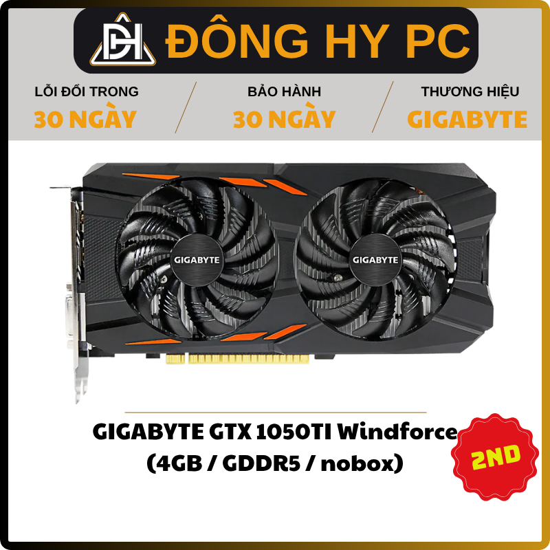 VGA card màn hình GIGABYTE GTX 1050Ti Windforce 4GB 2ND