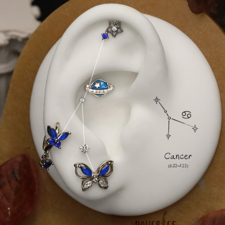 BOHERIES - (1 chiếc) Set khuyên tai CANCER ZODIAC  - Cự Giải