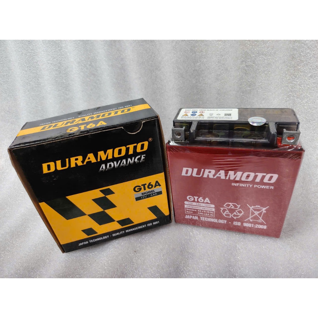 Ắc quy xe máy Honda Dream, Suzuki Viva, Yamato Jupiter/Taurus/ Sirius- Duramoto GT6A 12V-6AH