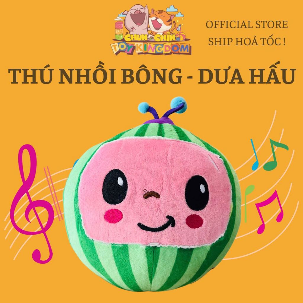 Thú Nhồi Bông Gấu Bông Dưa Hấu Cocomelon Dễ Thương Phát Nhạc Vui Nhộn Cho Bé  ChunChinToyKingDom