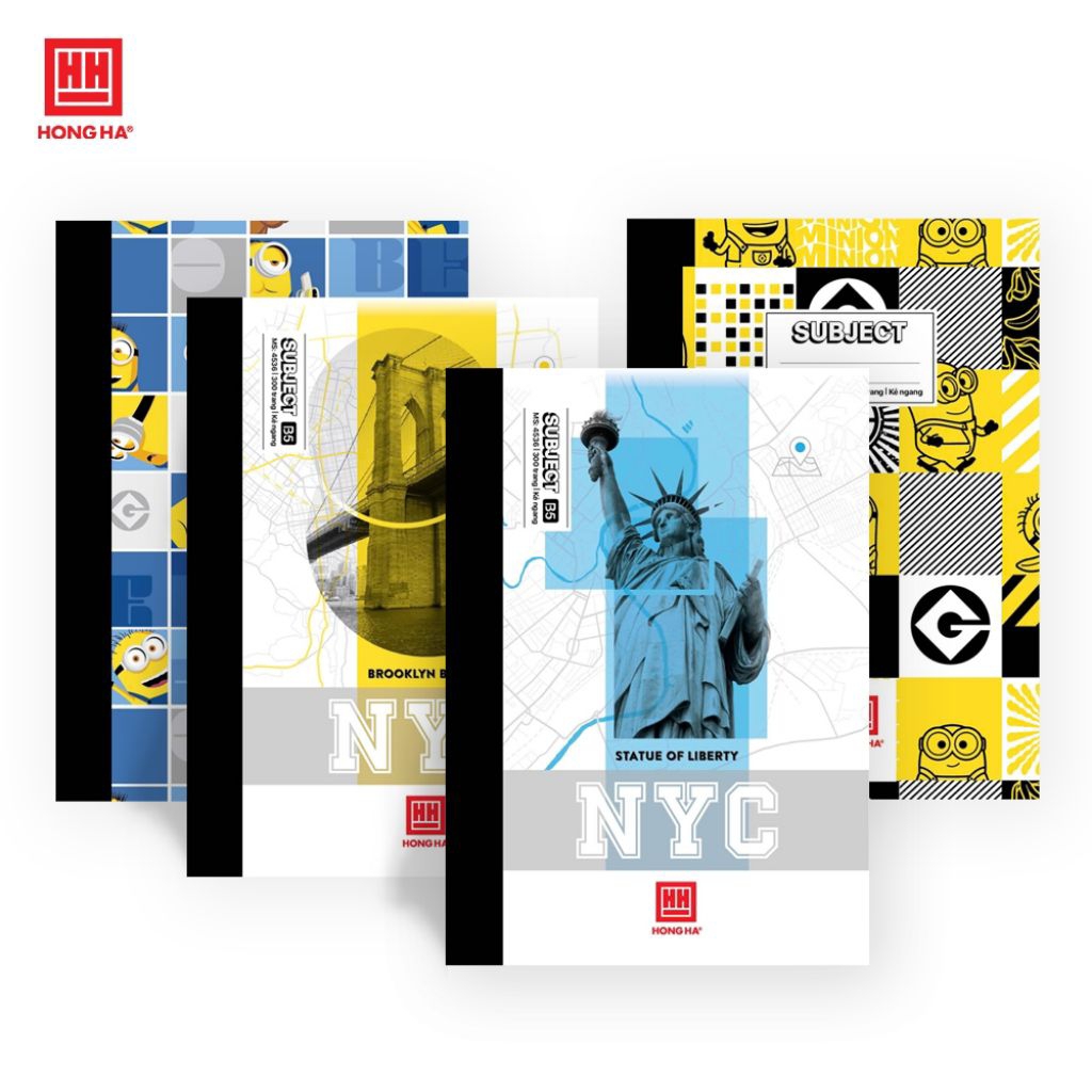 Sổ bìa bồi kẻ ngang B5 300 trang Hồng Hà Subject - 4536