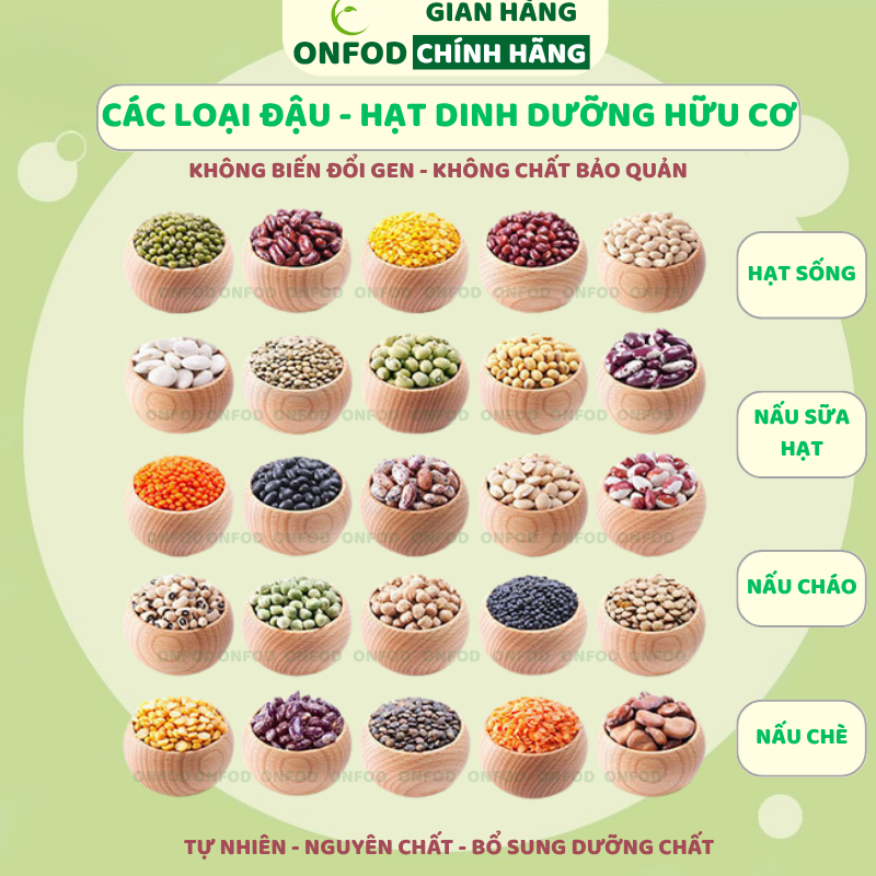 Đậu đỏ đậu hà lan đậu gà đậu đen xanh lòng đậu lăng đậu ngự đậu xanh đậu nành ONFOD giảm cân bé ăn dặm