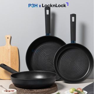 Chảo Chống Dính Lock&Lock Balance Cook Lòng Lõm Khóa Dầu Power F5 5 lớp bền bỉ dùng Được Bếp Từ P3H
