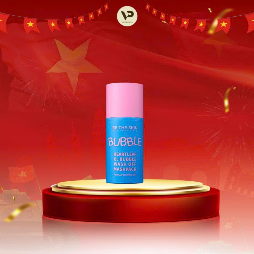 Mặt Nạ Sủi Bọt Giúp Cải Thiện Mụn Đậu Đen Be The Skin Heartleaf O2 Bubble Wash Off Maskpack - 50g