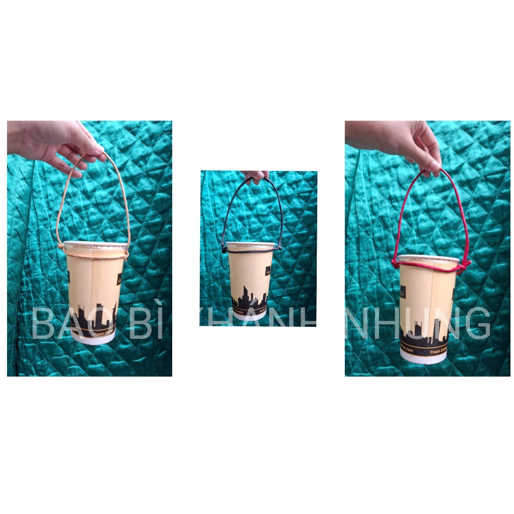 50 QUAI XÁCH LY CHẤT LIỆU GIẤY KRAFT (có thể thay đổi kích thước phù hợp với ly)