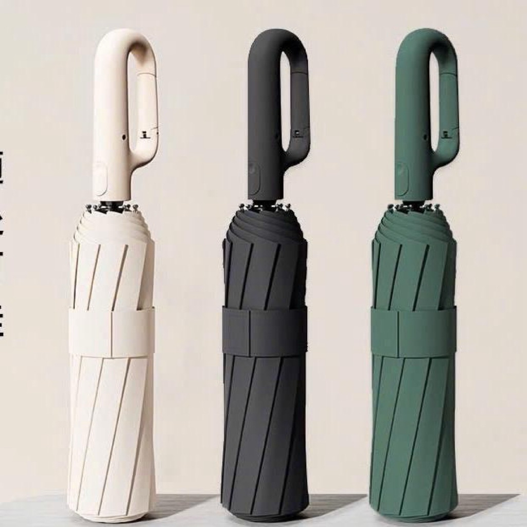 Ô Bấm Tự Động Có Móc Khoá. Tay Cầm Thiết Kế Đóng Mở Tự Động Chống Tia UV , Ô 24 Nan Cứng Cáp