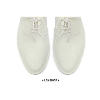 Giày Cream White Rubber Classic Longwing Brogues