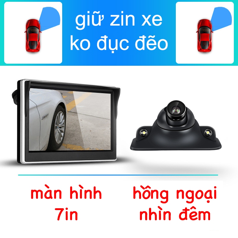 Camera Cặp Lề Kèm Màn Hình 5 inch + Mắt Camera Hồng Ngoại (Không Cần Khoan Gương)