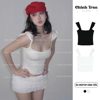 Áo Croptop CÁNH TIÊN  Ôm Body Chất Thun Cotton Co Giãn Mềm Mát Nữ Tính - Chinh Trần Store