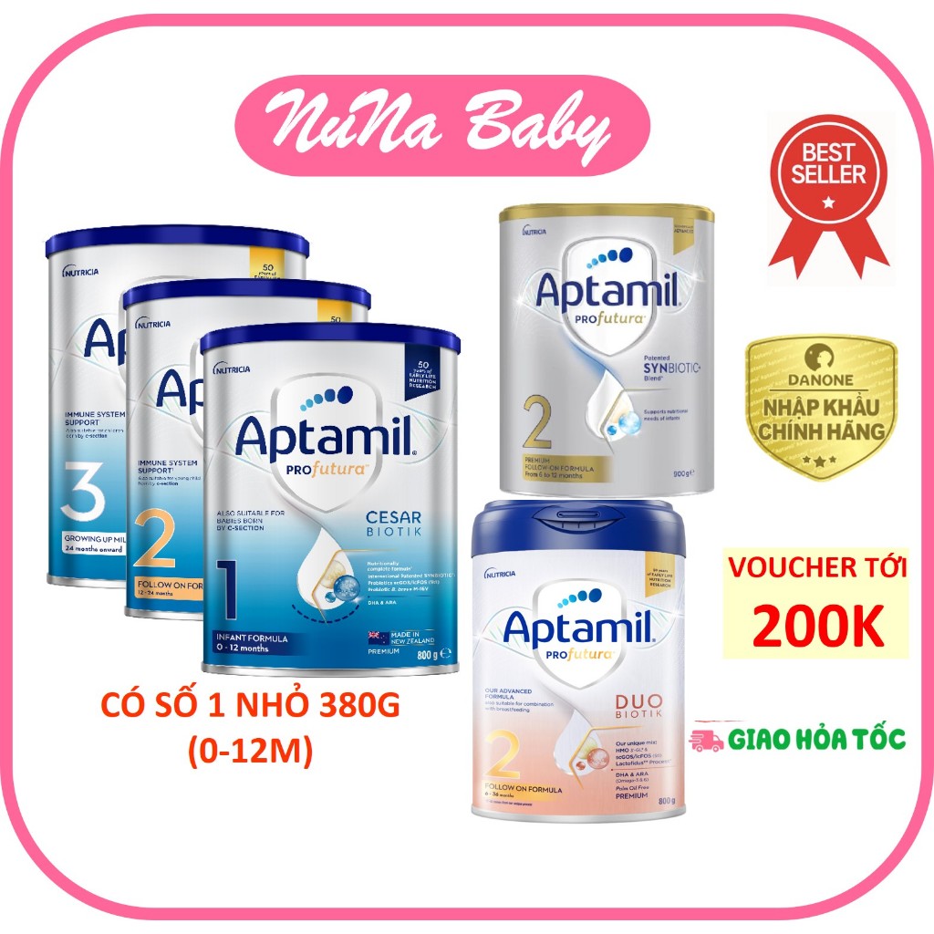 Sữa bột Aptamil Profutura Cesarbiotik New Zealand số 1 2 3 cho bé