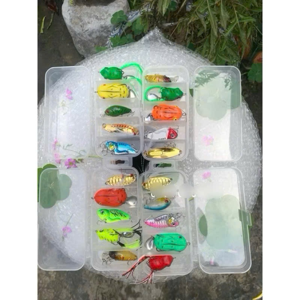 Combo hộp 5 con mồi lure câu lure cá lóc,chẽm,rô phi,thiểu,ngão,câu suối….