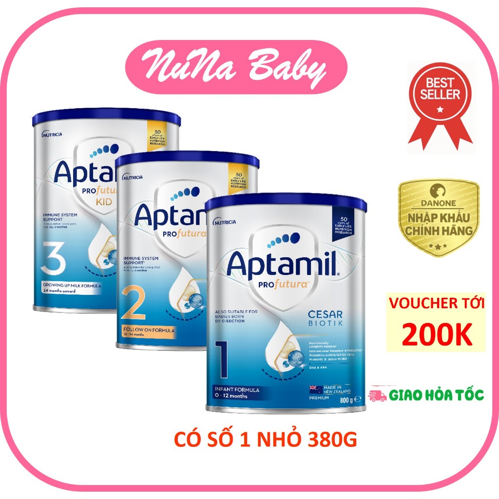 Sữa Aptamil Profutura Cesarbiotik New Zealand 1 2 3 LON 380g/ 800G