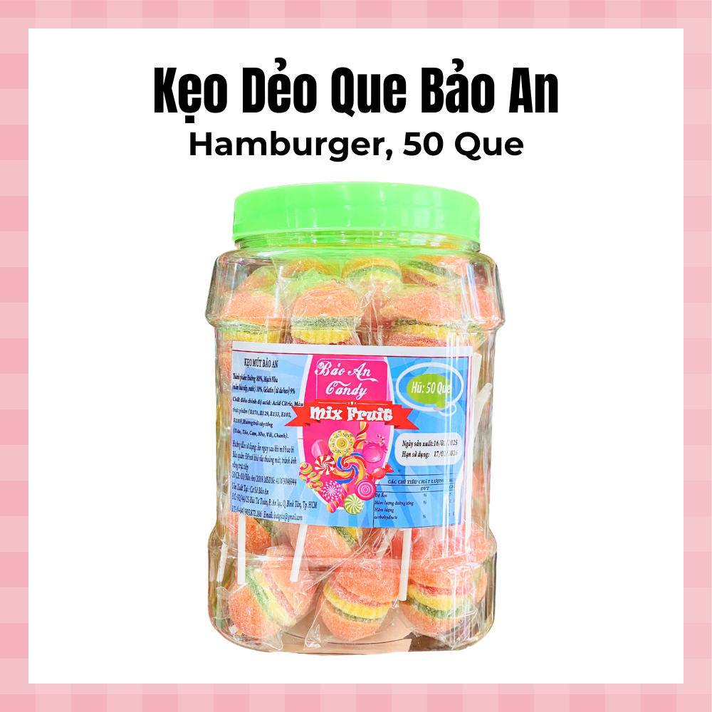 Kẹo Dẻo Mẫu Mới, 1 Hủ 50 Que - Date luôn mới