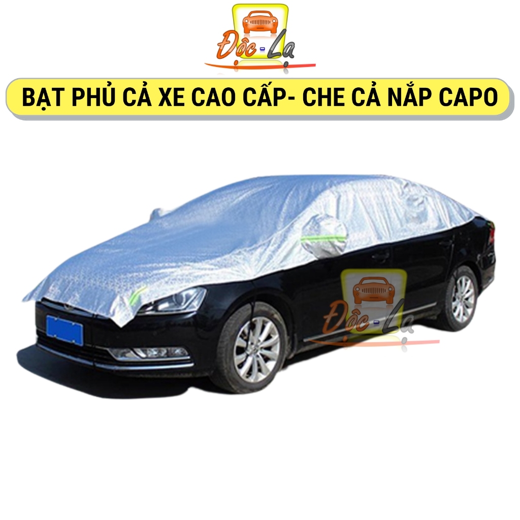Bạt trùm nửa xe ô tô tráng bạc cách nhiệt cao cấp trùm kín capo, có phản quang- bạt phủ nửa xe ô tô, xe hơi.