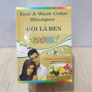 [Hộp 10 gói x 25ml] Dầu gội đen tóc Thái Lan GAOTEN – Gội là lên màu, tóc bạc hóa đen sau 5 phút