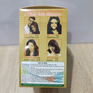 [Hộp 10 gói x 25ml] Dầu gội đen tóc Thái Lan GAOTEN – Gội là lên màu, tóc bạc hóa đen sau 5 phút