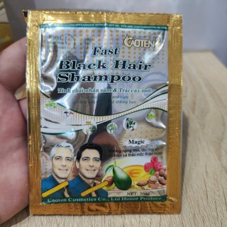 [Hộp 10 gói x 25ml] Dầu gội đen tóc Thái Lan GAOTEN – Gội là lên màu, tóc bạc hóa đen sau 5 phút