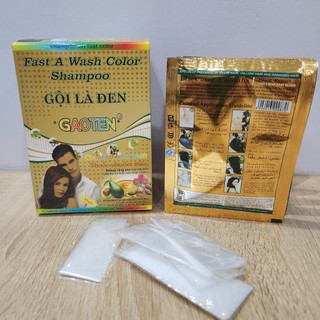 [Hộp 10 gói x 25ml] Dầu gội đen tóc Thái Lan GAOTEN – Gội là lên màu, tóc bạc hóa đen sau 5 phút