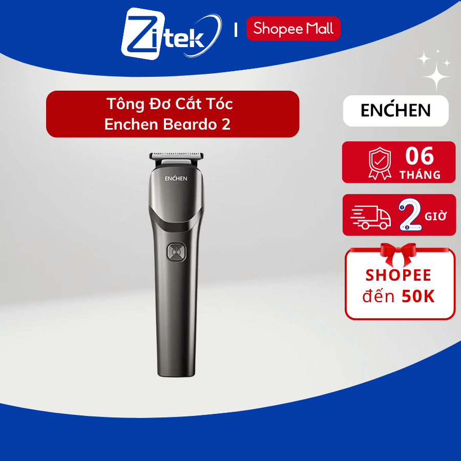 Tông Đơ Cắt Tóc Enchen Beardo 2 - Động Cơ Mạnh Mẽ 8000 Vòng - Lưỡi Thép Không Gỉ
