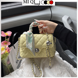  Túi Xách Nữ Đeo Chéo Quai Xách Da PU Kẻ Ô Kèm Khăn Nơ Thời Trang Hàn Quốc Sang Chảnh Đi Tiệc Đi Chơi – MIQI BAG  TX-143 