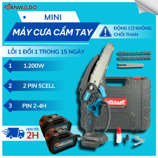 Cưa Xích Mini Cầm Tay Pin Makita – Động Cơ Lõi Đồng, Lam 18cm, Cắt Gỗ Siêu Nhanh, Nhỏ Gọn, Mạnh Mẽ