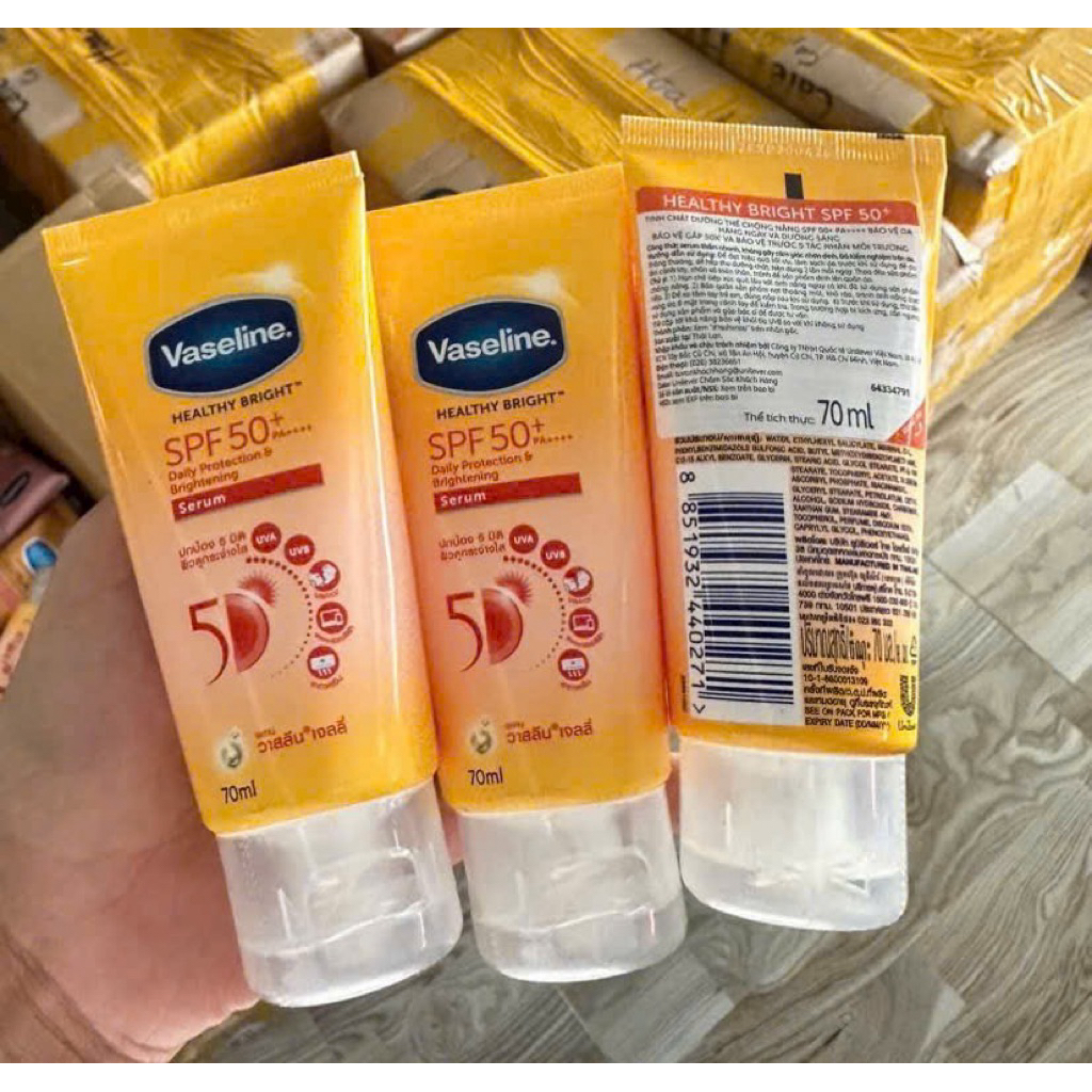 Kem dưỡng thể chống nắng vaseline 50x 70ml SPF 50+ [ Combo 4 Tuýp ]