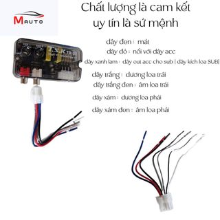 Cục Line Out Điện Cho Sub Ô Tô TSK TD-22  Chuyển Tín Hiệu Loa Sang RCA, Chống Nhiễu Loa Ô Tô, MAUTO