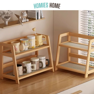 Kệ đa năng chất liệu tre mây chắc chắn giá đựng cốc, giá để chậu cây