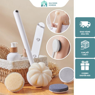  Bông tắm cán dài chà lưng Ecoco| Bông tắm cọ lưng tẩy da chết chà gót chân Giadunghomeab 