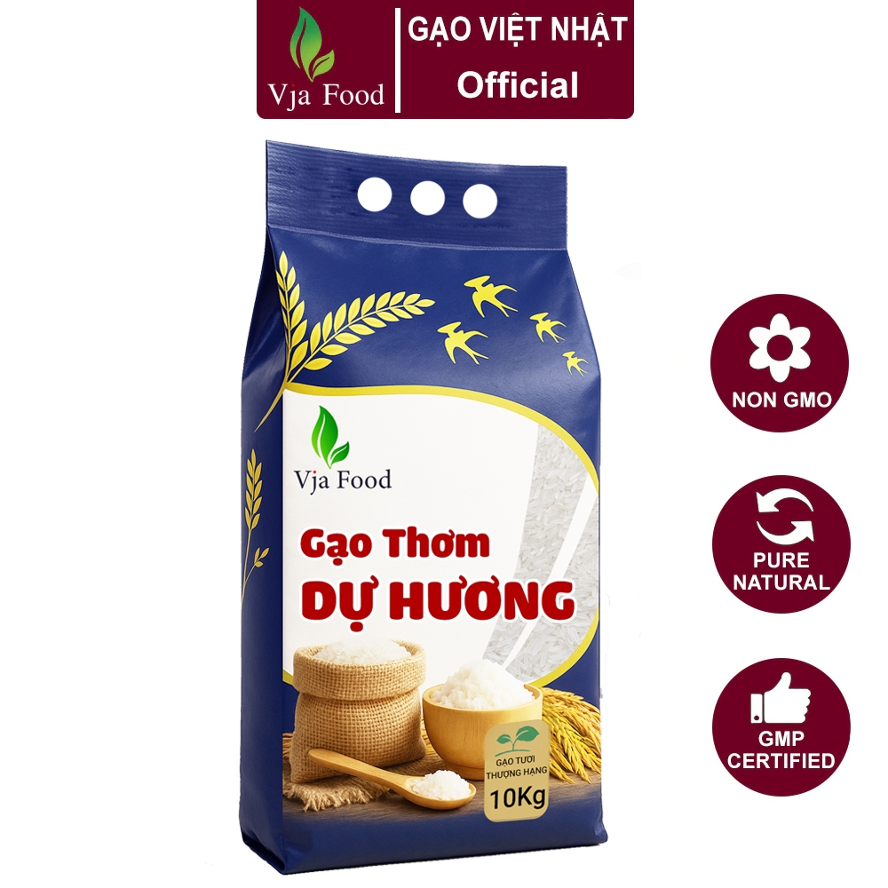 Gạo Thơm Dự Hương Việt Nhật Túi 10kg - Gạo Ngon, Dẻo, Date mới