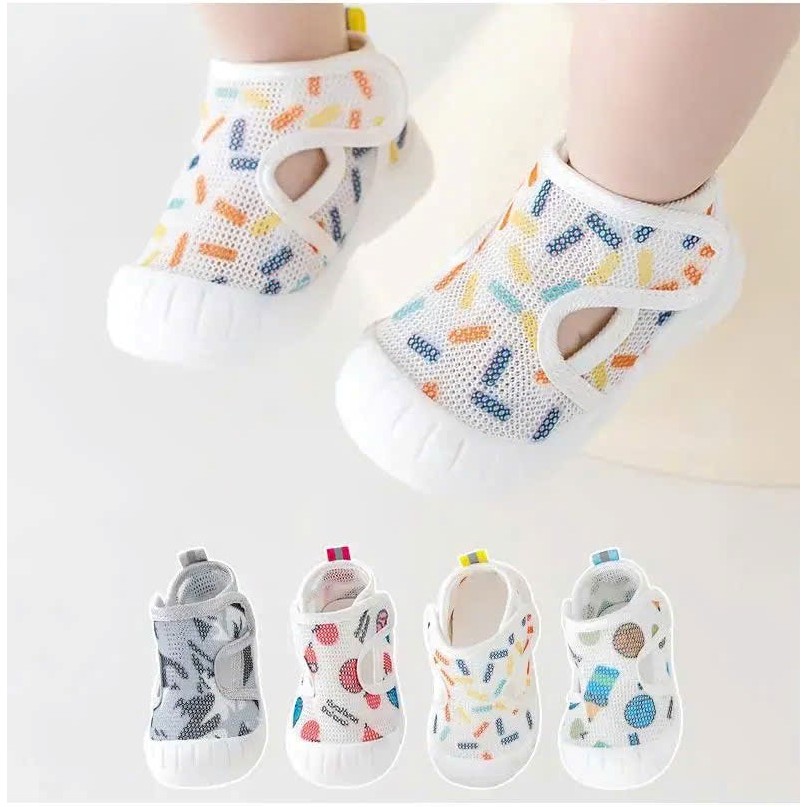 Giày tập đi cho bé trai và bé gái , Giày lưới quai dán cho bé siêu tiện lợi , Sandal tập đi trống trơn trượt