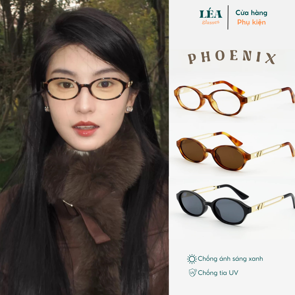 [LÉA GLASSES] Kính râm mát chuyên đi nắng PHOENIX Bayonetta Y2K dáng Oval Vintage HOT TREND